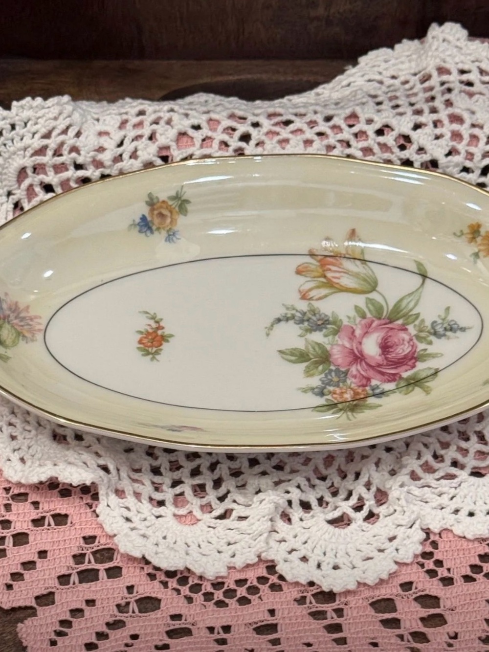 Vintage Theodore Haviland Limoges
France "Nosegay" Oval Serving Platter - Floral
